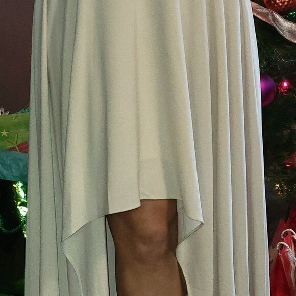 HALSTON NWT Cream Coloured Asymmetrical Dress Final Discount - Picture 5 of 8